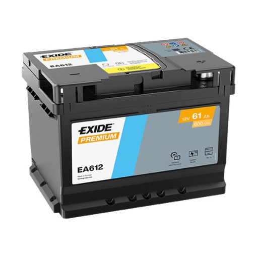 EXIDE PREMIUM EA612 12V 61AH 600EN JOBB+ AUTÓ AKKUMULÁTOR