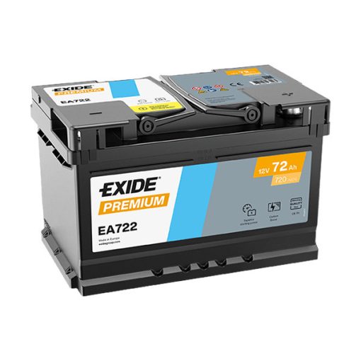 EXIDE PREMIUM EA722 12V 72AH 720EN JOBB+ AUTÓ AKKUMULÁTOR