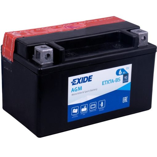 EXIDE ETX7A-BS 12V 6AH 90A BAL+ MOTORKERÉKPÁR AKKUMULÁTOR