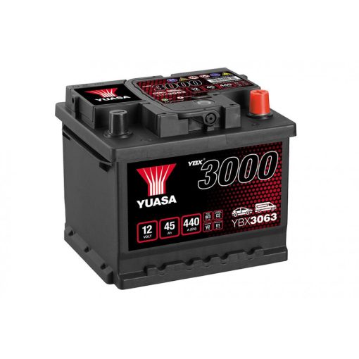 Yuasa YBX3063 12V 45Ah 440EN Jobb+ Akkumulátor